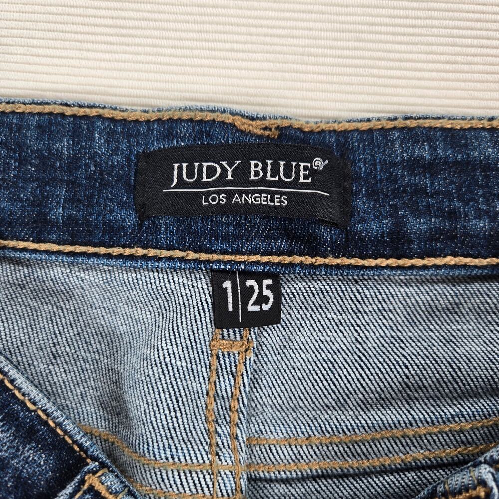 Judy Blue Mid Rise Boyfriend Fit Stretch Cuffed Jeans Women's Size 1/25 - Picture 2 of 8